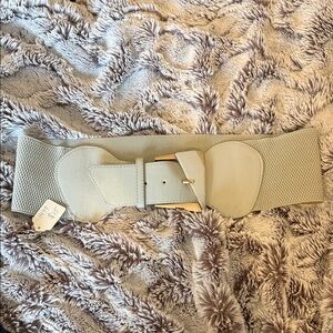 Light Grey Belt with Gold Buckle